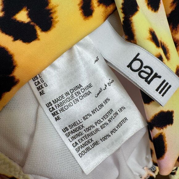 Bar III Colorful Cheetah Print Pink Yellow Monokini Swimsuit Large NWT - Picture 6 of 8